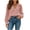 #0485-Pink, variant on Long Sleeve Shirts for Women Deep V Neck Ruffle Trim Bubble Cuff Crinkle Light Pullover Blouse Loose Fit Elegant Daily Womens Tops