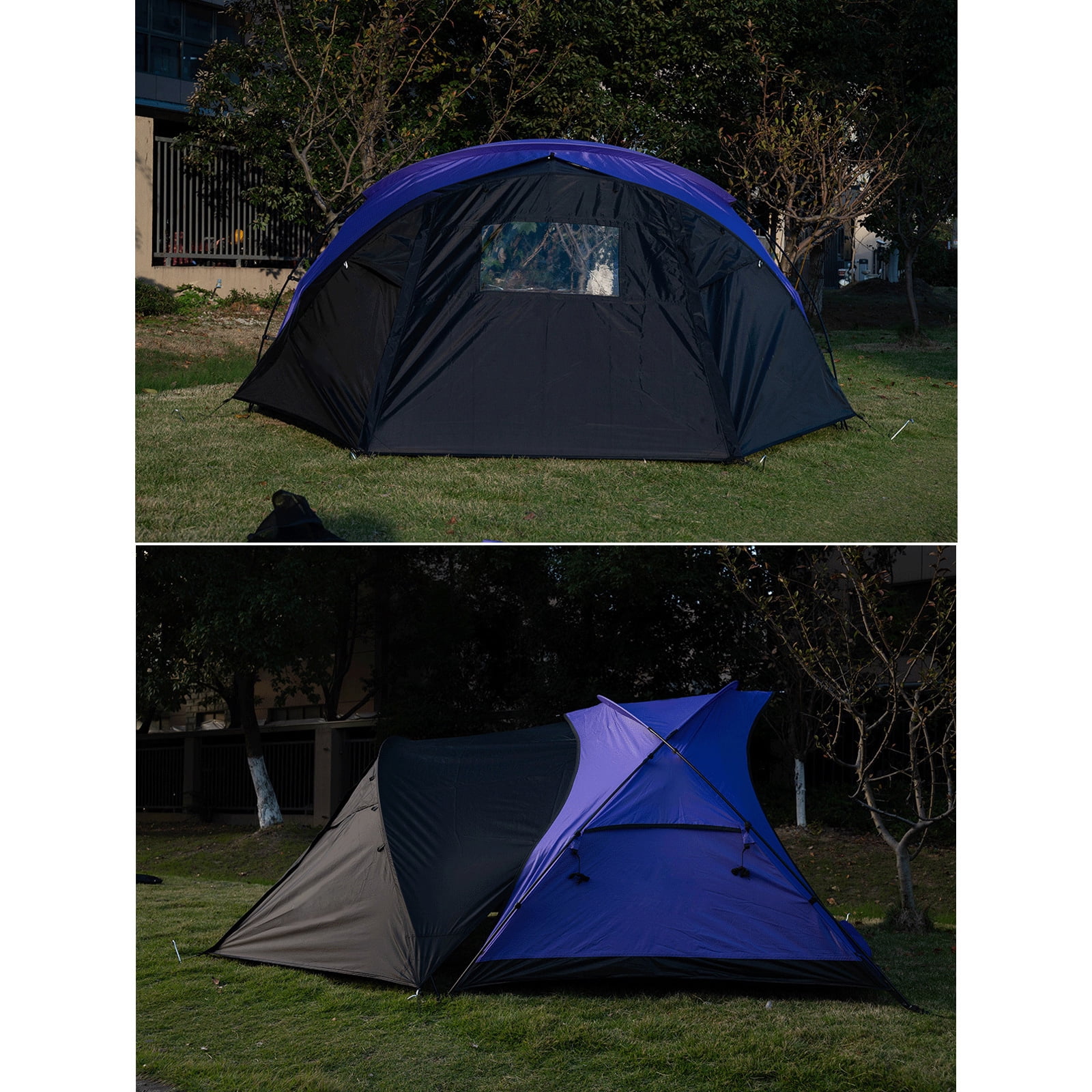 Camping Tent Extended Front for Mountaineering Backpacking Tent Travel Watertight Light Weight Awning Family Camp Tent
