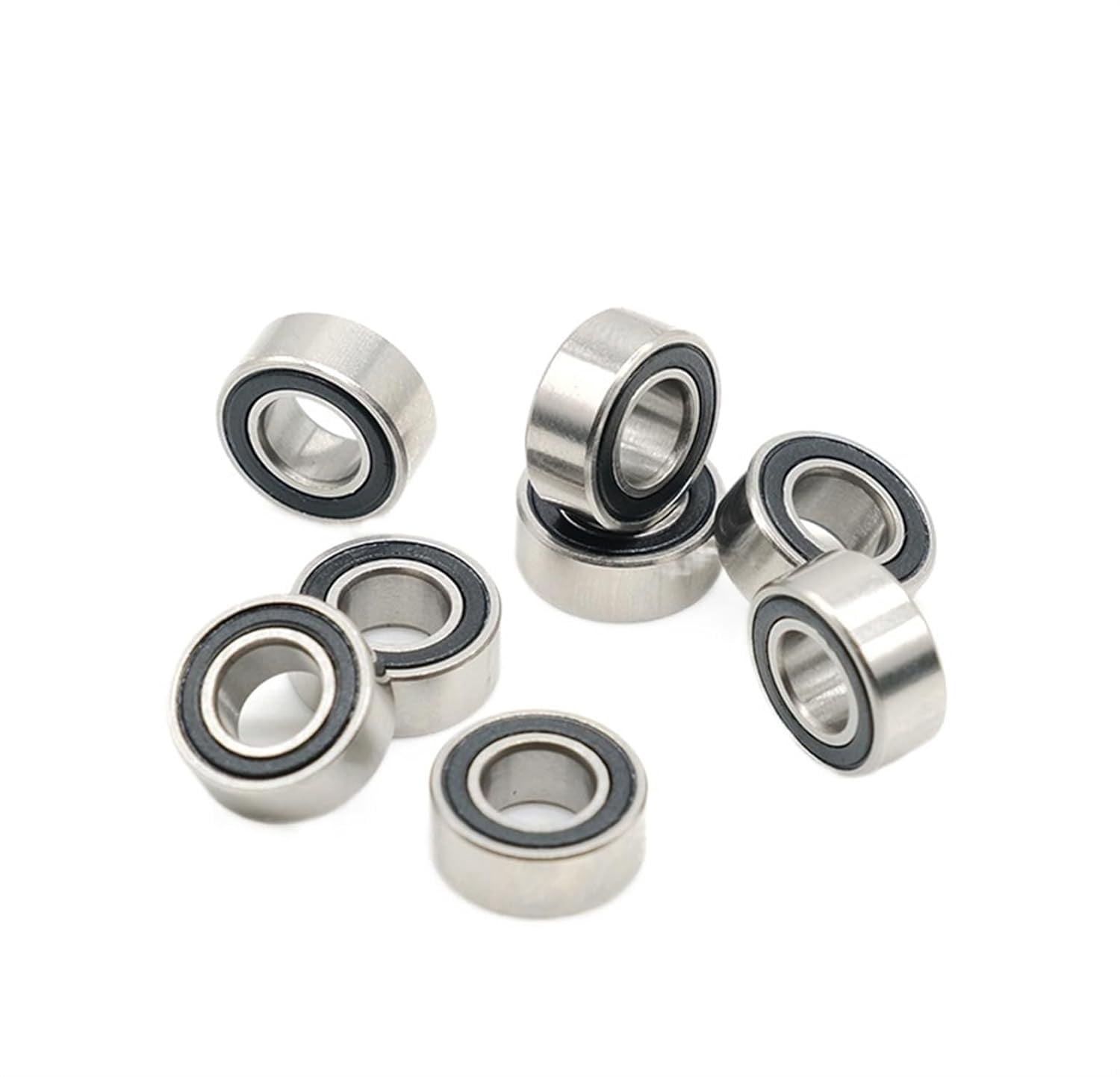 Bimetal Seal Shield Micro deep Groove Bearing 10pcs MR105RS 5X10X4mm ABEC-7 Miniature Motor Ball Bearings Black Seal