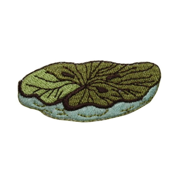 ID 7231 Lily Pad On Water Patch Nature Pond Plant Embroidered Iron On Applique