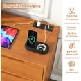 thumbnail image 3 of ChVans 7 Drawer Dresser with Power Outlets, Solid Wood Dresser for Bedroom, Mid-Century Modern Closet Dresser w/ Groove Handle for Living Room Hallway Entryway, 3 of 12