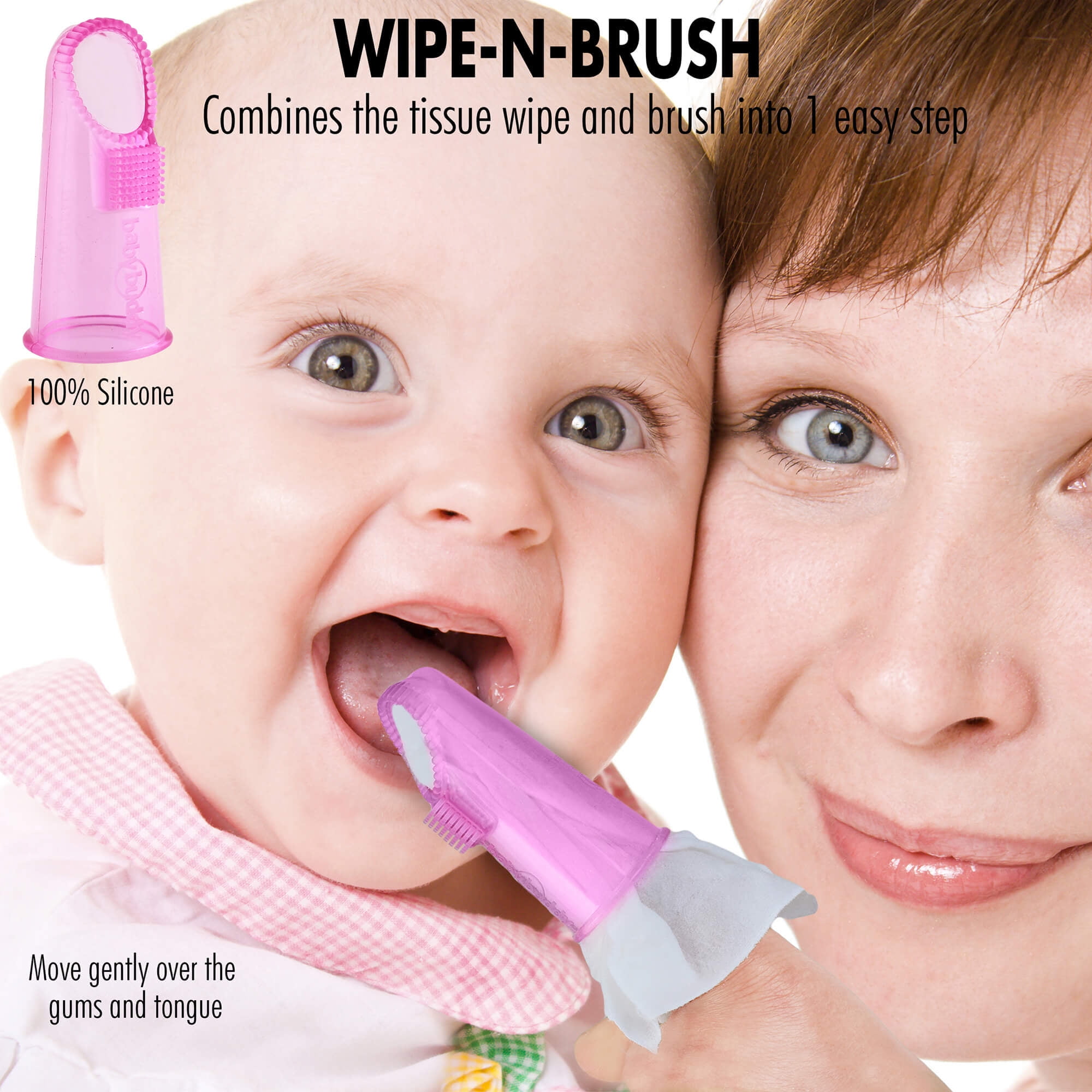 Brilliant Soft Infant Oral Care Kit 5pc - Teeth Wipes, Tissues & Toothbrushes, Pink