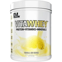 Evlution Nutrition VitaWhey - 100% Whey Protein - Vitamins & Minerals - Muscle Growth, Strength & Recovery - Multivitamin Protein Powder - 20g Protein Per Serving - Fast Absorbing - 20svg - Vanilla