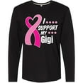 thumbnail image 3 of Inktastic Breast Cancer Awareness I Support My Gigi with Pink Ribbon Long Sleeve T-Shirt, 3 of 5