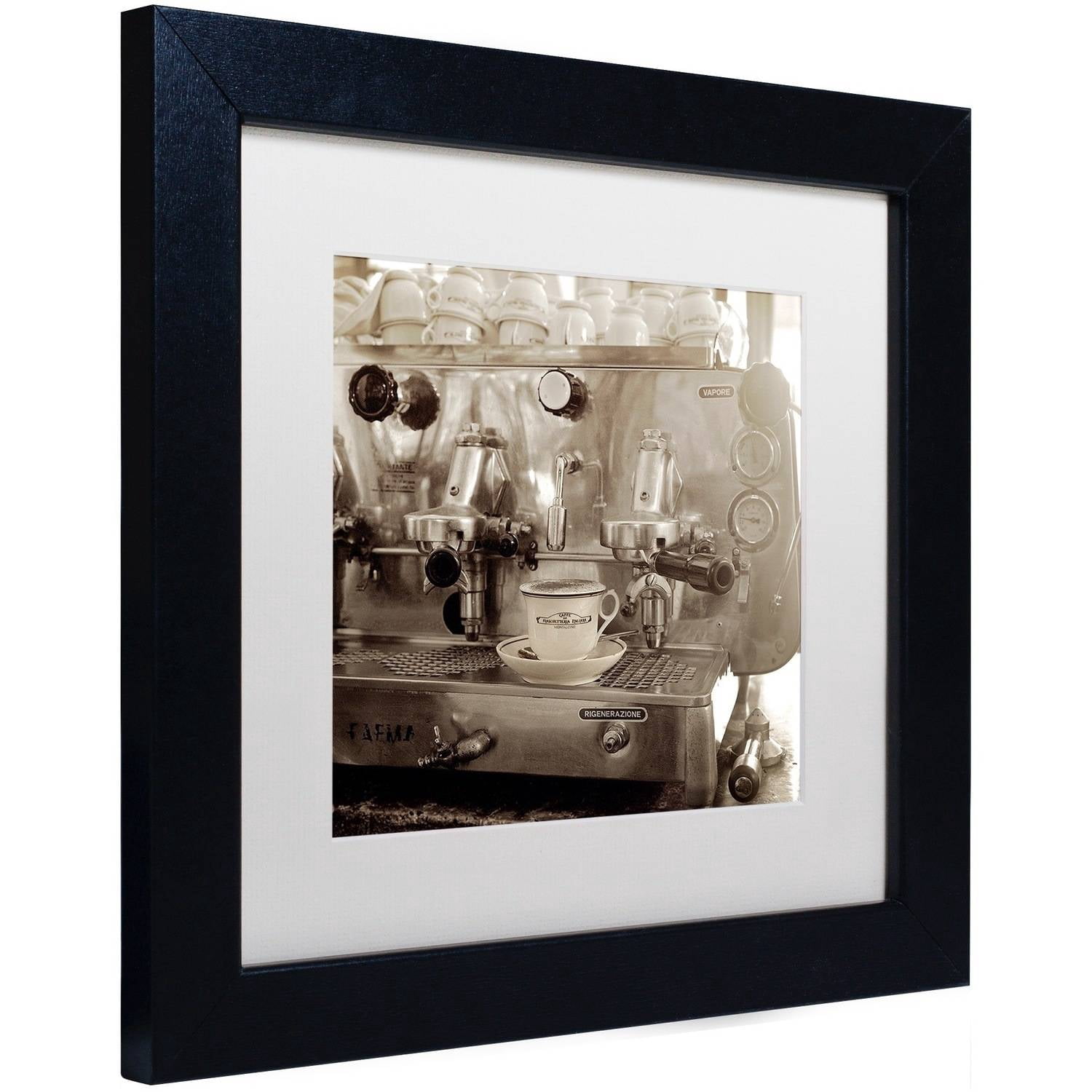 Trademark Fine Art "Tuscany Caffe I" Canvas Art by Alan Blaustein, White Matte, Black Frame