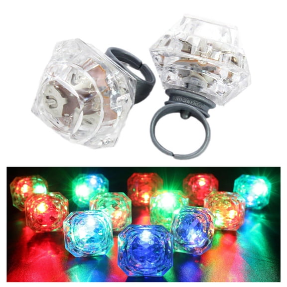 Flashing Led Light up Rings Bachelorette Party Favors Toys Grow in The Dark Party Suppiles Diamond Bling Rings for Birthday Weddings Bridal Shower Decorations (13pcs)