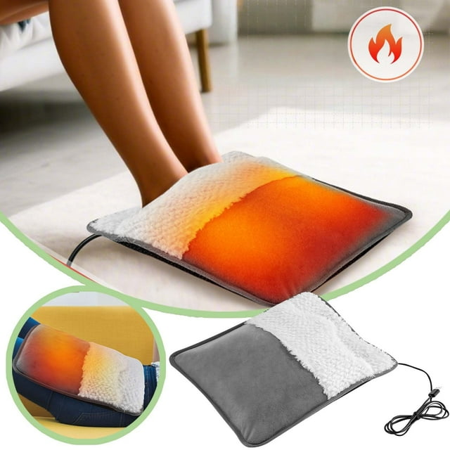 Electric Foot Warmer Heating Pad 12x14 Inch Portable Feet Warmer, USB Powered Foot Warmers for Under Desk Bed Use, Fast Heating Technology for Men Women