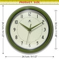 thumbnail image 7 of Infinity Instruments Retro Round Metal Wall Clock, Olive Green 9.5", 7 of 7