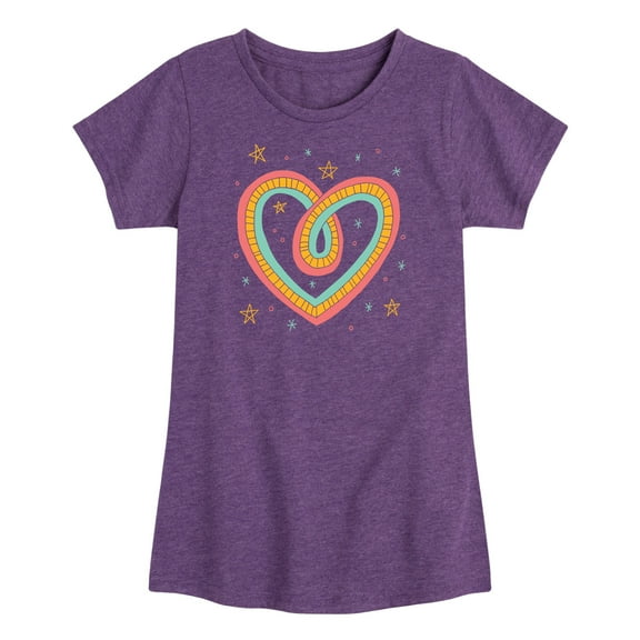 Instant Message - Rainbow Heart - Girls Toddler And Youth Short Sleeve T-Shirt