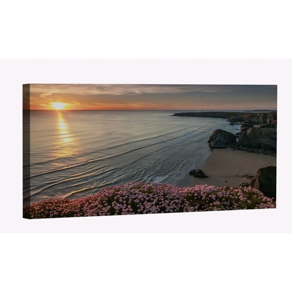 Beautiful Beach Horizon Canvas Art Beach Sunset Picture Wall Art Beach Landscape Framed Painting Wall Decor For Home Office Bedroom Reeady to Hang