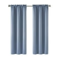 thumbnail image 2 of Mainstays Solid Blackout Curtain Panel Pair, Set of 2, Blue Quartz, 30”W x 63”L, 2 of 5