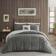 thumbnail image 3 of Woolrich Alton Ultra Soft Plush to Sherpa Berber Down Comforter Set, Charcoal/Ivory - Full/Queen, 3 of 5