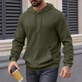 thumbnail image 2 of Mens Hoodies Long Sleeve Textured Hooded Sweatshirt Casual Lightweight Pullover Drawstring Hoodie With Kanga Pocket,Size M-3XL, 2 of 7
