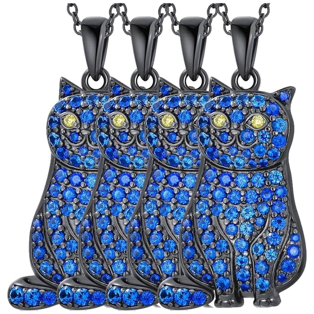 Accesorios Cadenas CatNeck09 4Pzas British Shorthair Azul Metal Cadena y Dije.