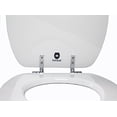thumbnail image 3 of TOPSEAT Siège de Toilette Rond avec Charnières en Métal Chromé, Bois, Blanc, 3 of 5