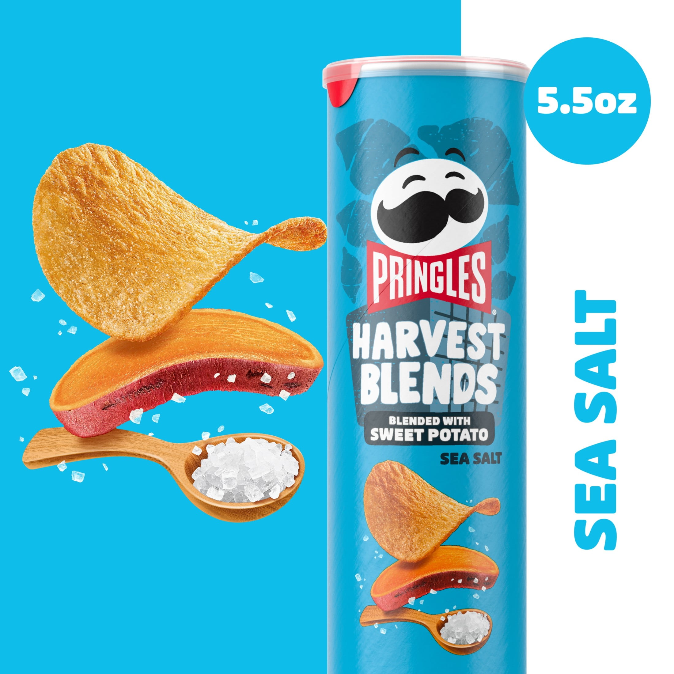 Pringles Harvest Blends Sea Salt Potato Crisps Chips, Lunch Snacks, 5.5 oz
