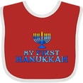 thumbnail image 3 of Inktastic My First Hanukkah with Menorah Boys or Girls Baby Bib, 3 of 4