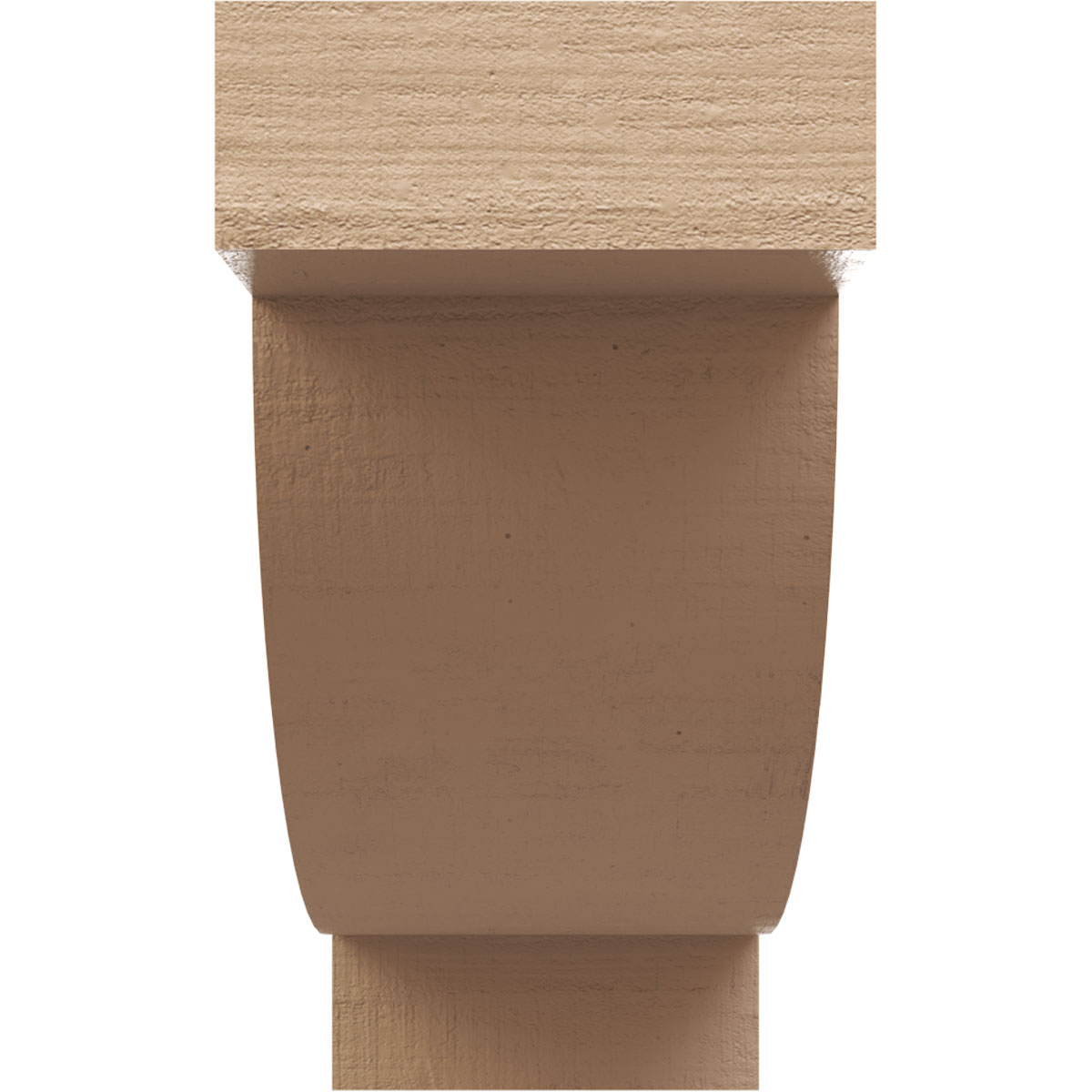 2"W x 6"D x 4"H Classic Alpine Rough Cedar Woodgrain TimberThane Corbel, Primed Tan
