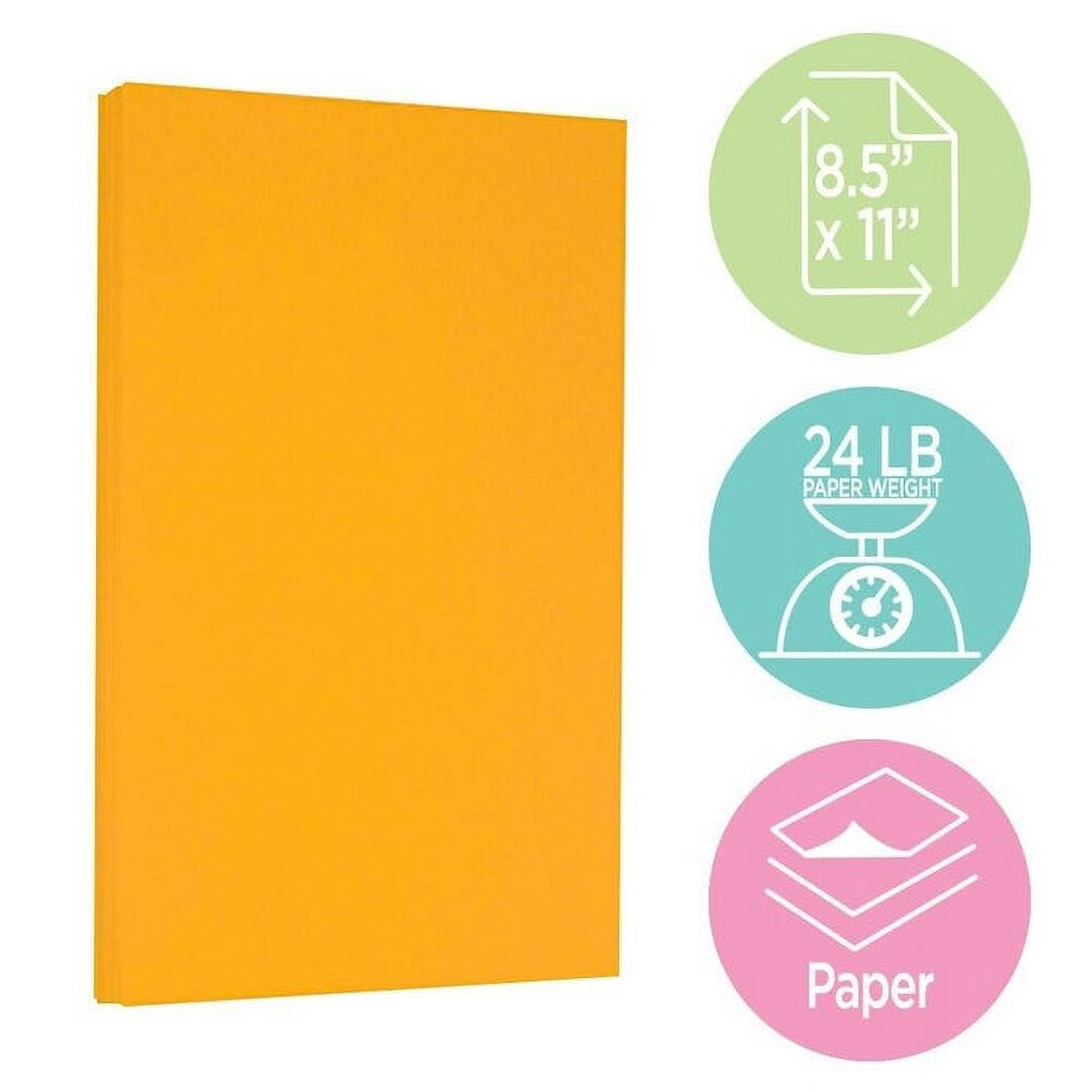 JAM Paper Solid Colors, 8 1/2 x 11, Ultra Orange, 24lb, 200 per Pack