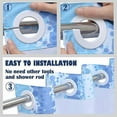 thumbnail image 6 of No Hook Shower Curtain with Snap in Liner Set, Hotel Luxury Blue Shower Curtains for Bathroom with See Through Top Window, Waterproof, Washable 71W x 74H, 6 of 7