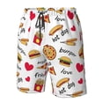 thumbnail image 6 of Uemuo Fast Food Pattern Men's Swim Trunks Hawaiian Beach Bathing Suit Swimsuits Beach Quick-Dry Shorts with Pockets-, 6 of 9