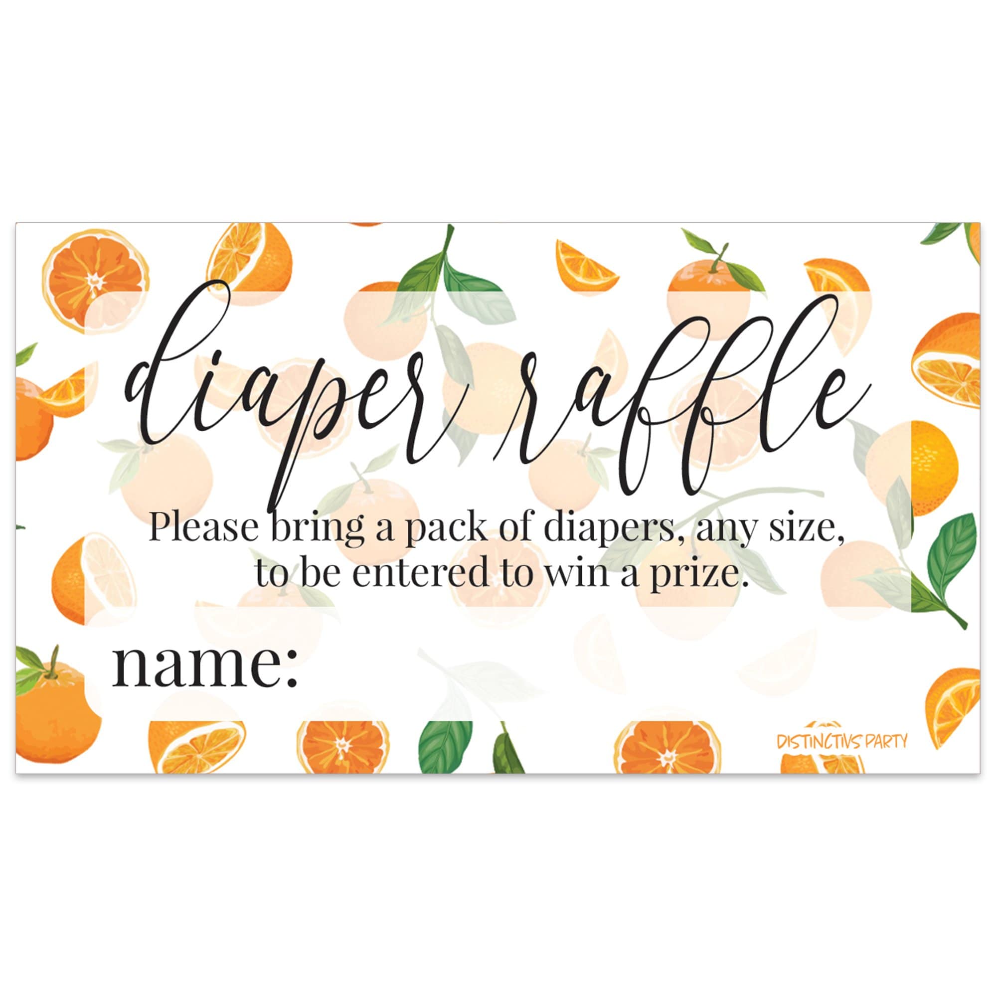 Little Cutie Diaper Raffle Tickets - 50 Cards - Orange Invitation Inserts -  Distinctivs - Walmart.com