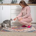 thumbnail image 4 of Kitchen Rugs and Mats Non Skid Washable Bohemian Pink Purple National Design Carpet Kitchen Mat and Rug Set,Floor Cushion Waterproof Rug,Rubber Backed Area Rugs for Kitchen Laundry, 4 of 7