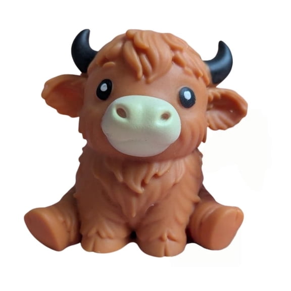 Highland Cow Stress Relief Toy, Cute Cow Fidget Toy, Soft Squishies Cow Toy for Kids Adults Anxiety Relief Office Desk Decoration