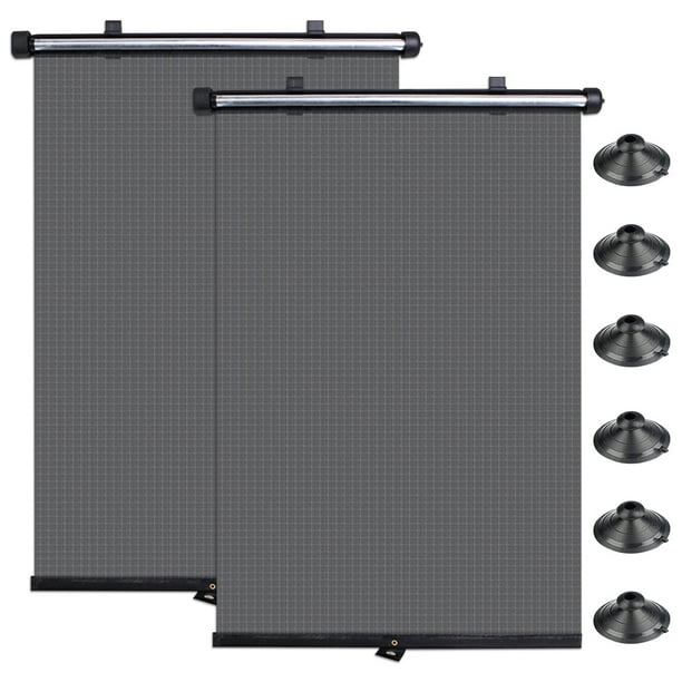 Muyoka Parasol para ventana de coche, paquete de 2 parasoles enrollables para coche, parasol retráctil para ventana de coche con 6 ventosas para proteger al bebé, mascotas del resplandor solar y el ca Muyoka Hogar