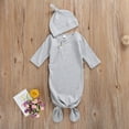 thumbnail image 2 of Gupgi 0-3M Newborn Baby Sleeping Bag Solid Color Knit Long Sleeve Sleepwear+Hat, 2 of 6