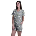thumbnail image 3 of Moomaya Button Up Pjs For Women Cotton Shorts Shirt Set Notch Collar Sleepwear, 3 of 6