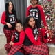 thumbnail image 2 of Conjuntos de pijamas a juego para la familia, ropa de dormir navideña, Tops y pantalones a cuadros con muñeco de nieve para niño, 2 of 3