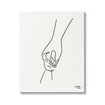 Stupell Industries Parent & Child Holding Hands Family Line Doodle Graphic Art Gallery Wrapped Canvas Print Wall Art, Design by Jess Baskin
