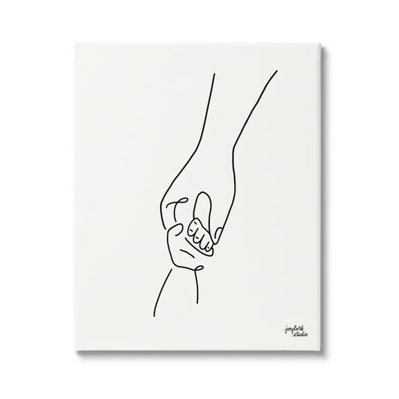 Stupell Industries Parent & Child Holding Hands Family Line Doodle Graphic Art Gallery Wrapped Canvas Print Wall Art, Design by Jess Baskin
