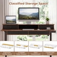 thumbnail image 5 of 55" Electric Standing Desk with Drawers & Monitor Shelf, Height Adjustable Ergonomic Stand Up Desk with Hanging Hooks & Power cord Organizer,Rustic Brown, 5 of 8