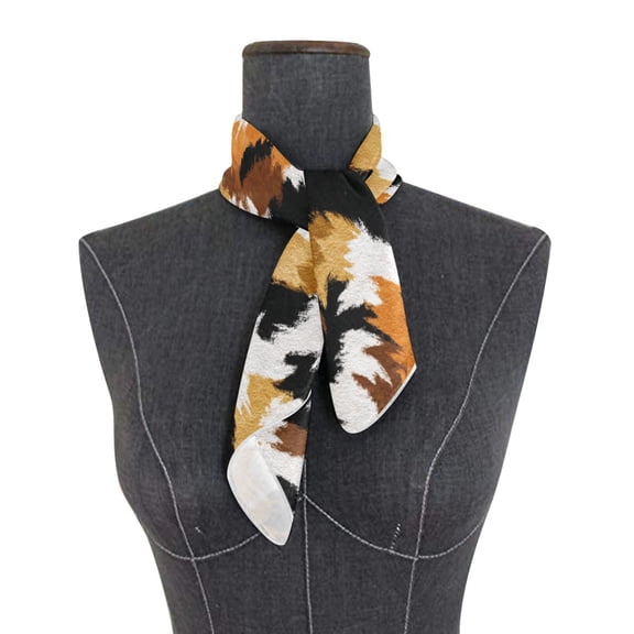 Square Scarf 24x24 Inch Tiger Print in Warm Tones Silky Satin Sun Protection Neck Scarf for Women Multi-Purpose Head Wrap Bandana for Hair Bag Decoration