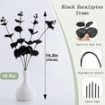 thumbnail image 2 of 15 Pcs Black Eucalyptus Stems,60 Branches Faux Eucalyptus Leaves Branches,Black Artificial Flowers for Floral Arrangement DIY,Wedding,Table Centerpiece,Halloween Decor, 2 of 6
