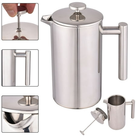 Costway 34 Oz Double Wall Stainless Steel Coffee Plunger 8 Cup Costway 34 Oz Double Wall Stainless Steel Coffee Plunger 8 Cup French Press Maker