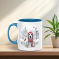 thumbnail image 4 of Playful Weimaraner Welcomes Winter Snowy Day with Cardinal Bird 11oz Accent Two-tone Mug Weim Gray Ghost Dog Lover Coffee Tea Cup - 2017, 4 of 5