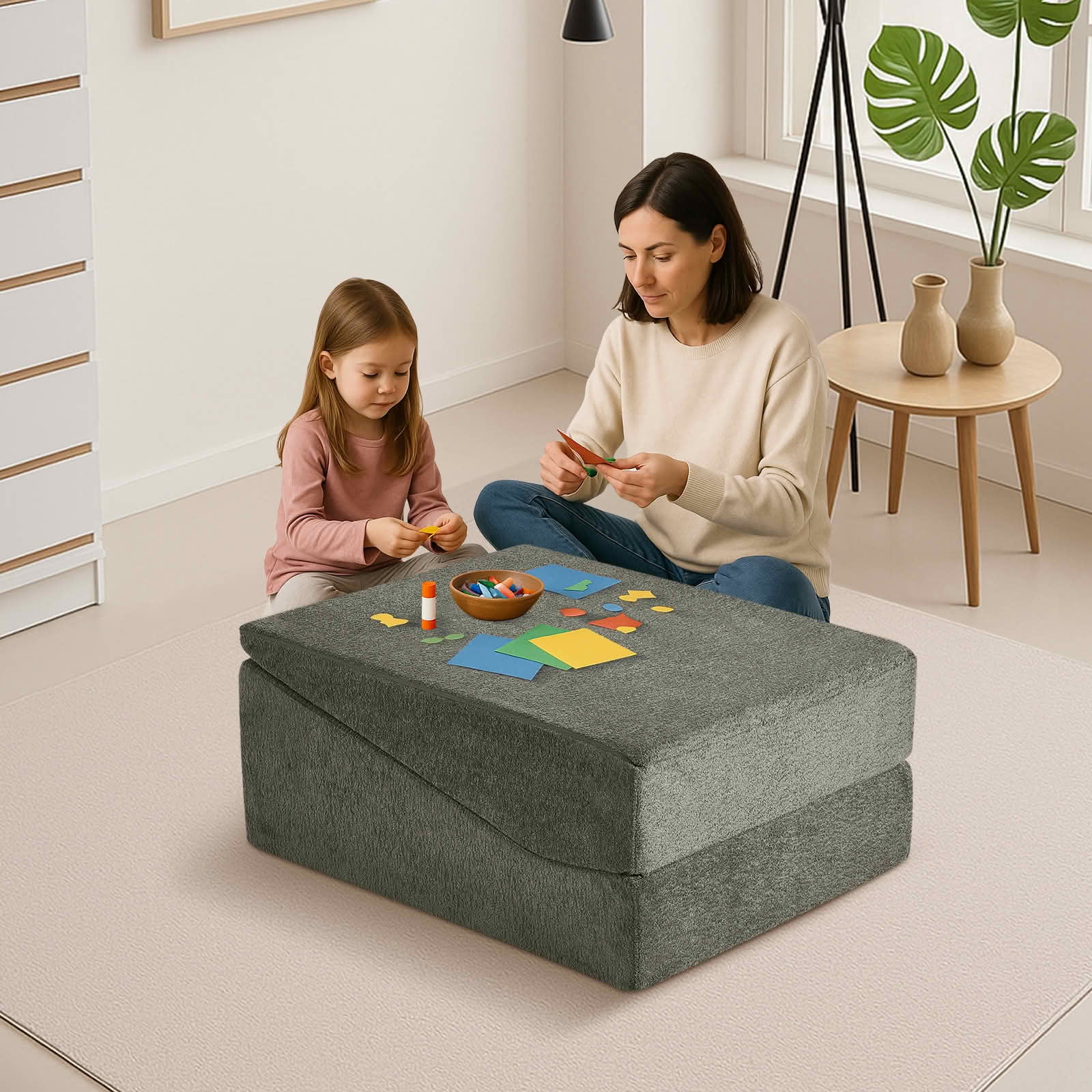 MAYEERTY High-Density Sponge Foldable Tatami Sofa Bed Multi-Use Lounge Chair No Assembly