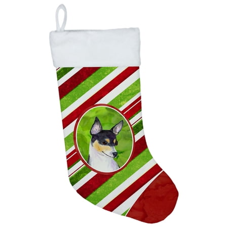 Caroline's Treasures Chihuahua Winter Snowflakes Multi-color Christmas Stocking, with Soft Suede Fabric 18"