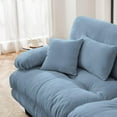 thumbnail image 5 of Cloud Couch Sleeper Sofa for Living Room, Chenille 2 Seater Couch with 2 Lumbar pillows and 2 throw pillows , Upholstered Wide Arm Sofa with 2 Ottomans,Chenille Blue, 5 of 8