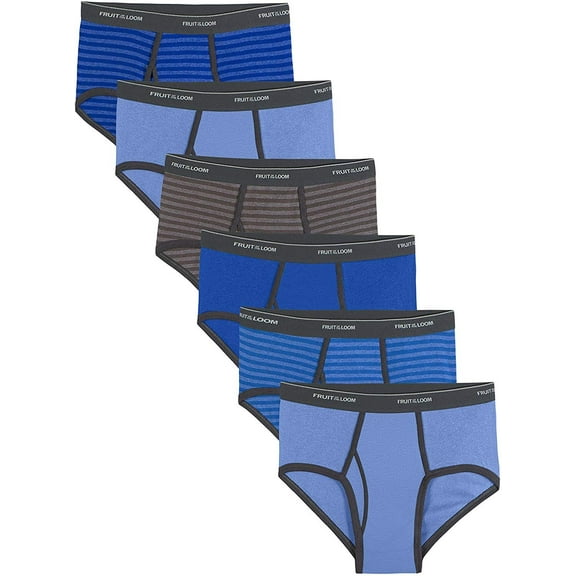 Fruit of The Loom Men's Stripe Solid Fashion BriefPack of 6 Solids and Stripes, XX-Large