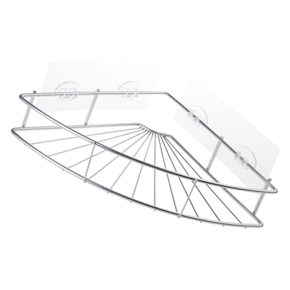 Rustproof Stainless Steel Shower Shelf With Suction Cups For Bathroom Wall Corner Shelf Kitchen Storage Organization