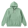 thumbnail image 3 of Mens Shirts Quarter Zip Sweatshirt Solid Waffle Long Sleeve Hooded Tops & Waffle Pnats(No Drawstring) Set Color: Light Green Size: XL, 3 of 4