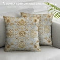 thumbnail image 3 of Boho Pillow Covers 18x18 Inch Geometric Tribal Carpet Pattern Throw Pillows Covers Yellow Blue Distressed Vintage Outdoor Decorative Cushion Covers Boho14-11, 3 of 5