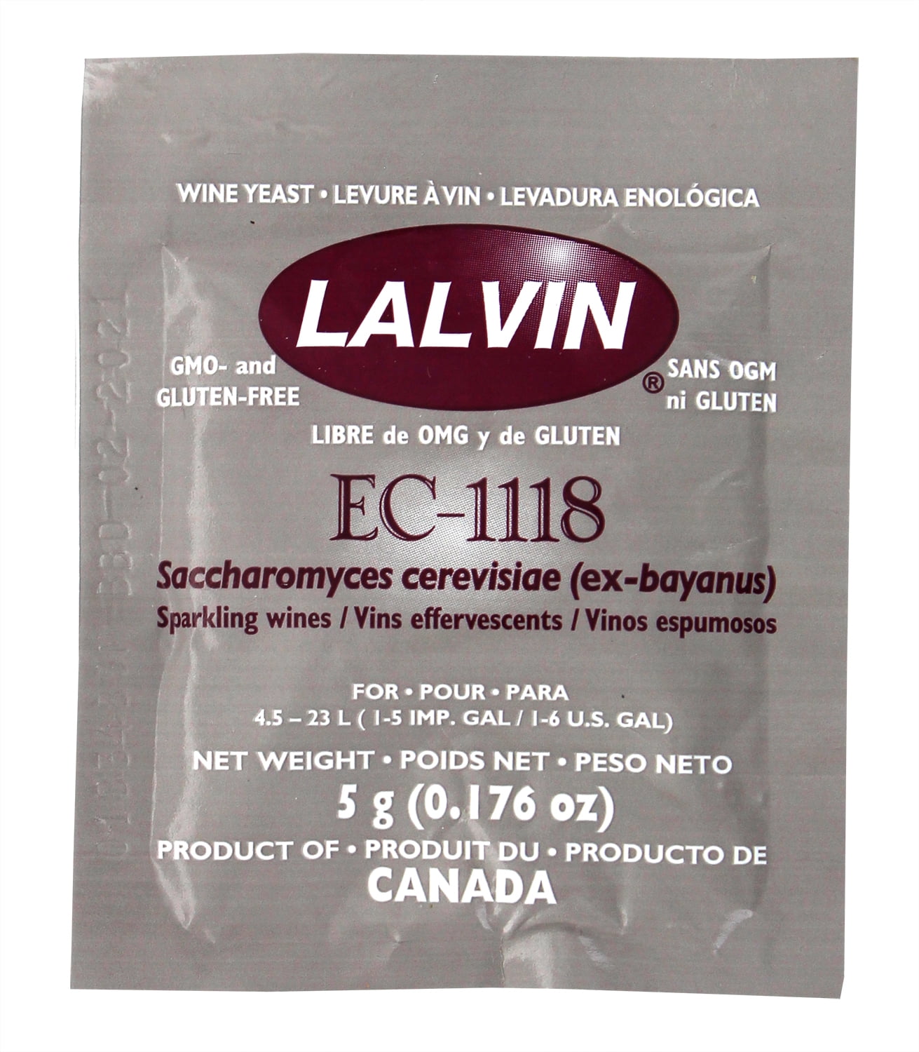 EC-1118 Saccharomyces bayanus (5 g. Pouch)