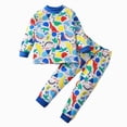thumbnail image 3 of Gerichy Toddler Baby Boy Outfit Boys Cute Cartoon Crewneck Sweatshirt and Pants Set 2T 3T 4T 5T 6T 4 Piece Sets Home Clothes, 3 of 6