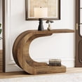 thumbnail image 3 of Table Console en Bois en Forme de C pour Entrée, 43.3 Pouces Moderne Mi-Siècle Table d'Appoint pour Couloir, 3 of 5