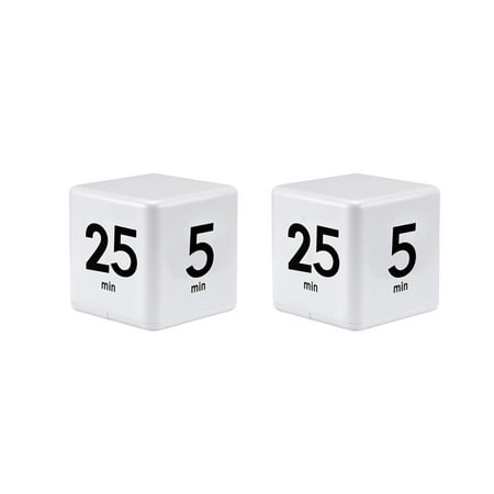 

2X Cube Timer Kitchen Timer Time Management Timer Gravity Sensor Flip Management Countdown 25-5-45-15 Minutes